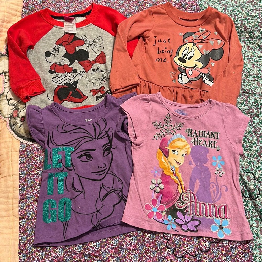 Disney Junior Minnie Mouse Frozen Anna Elsa 2T tops sweatshirts girls toddler